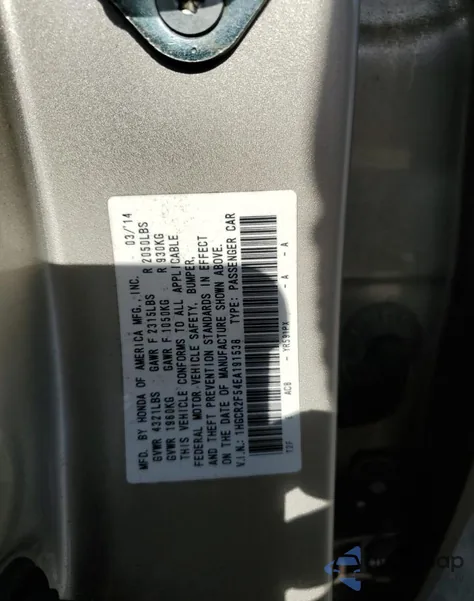 2014 Honda Accord Sport from USA, damaged, VIN 1HGCR2F54EA191538